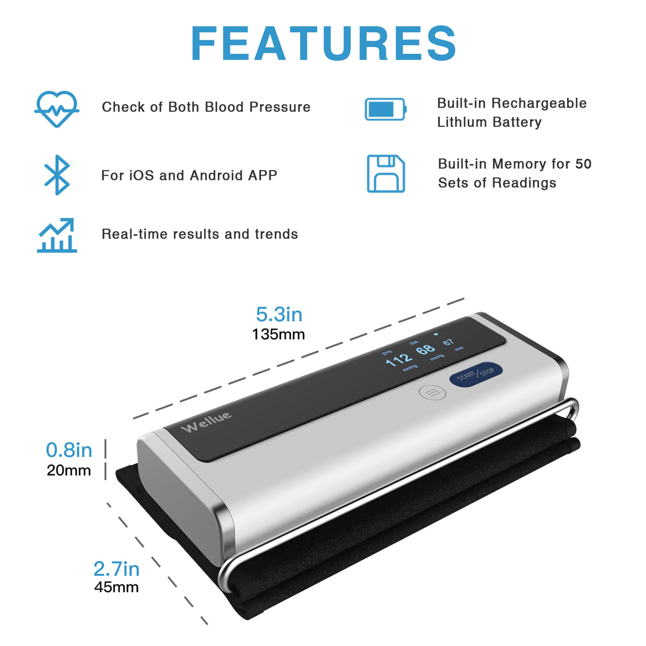 Portable Blood Pressure+ECG Monitor [CheckMe BP2 & BP2A] 